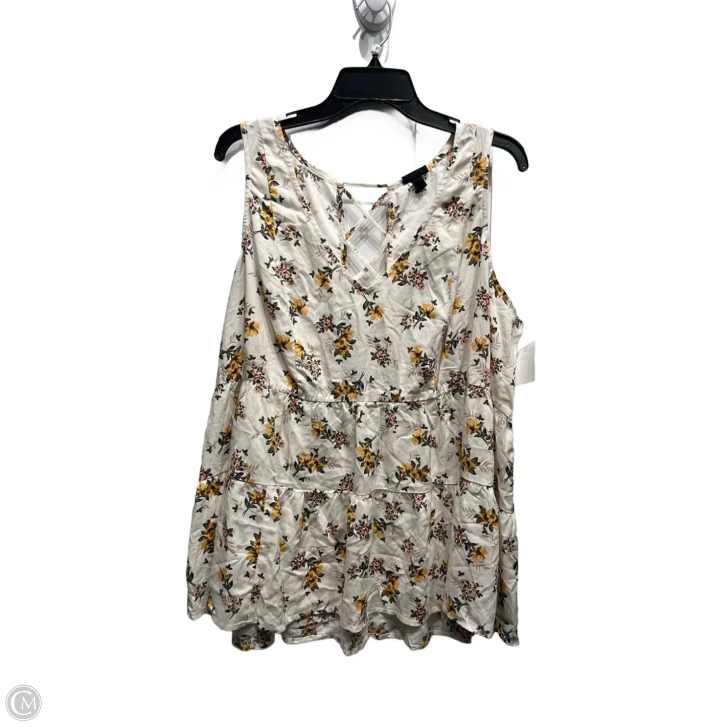 Top Sleeveless By Torrid In Cream & Yellow, Size: 1x