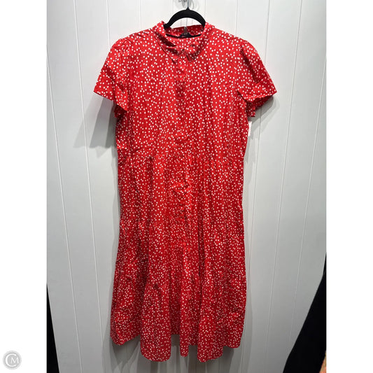 Dress Casual Maxi By Joules In Red & White, Size: 14