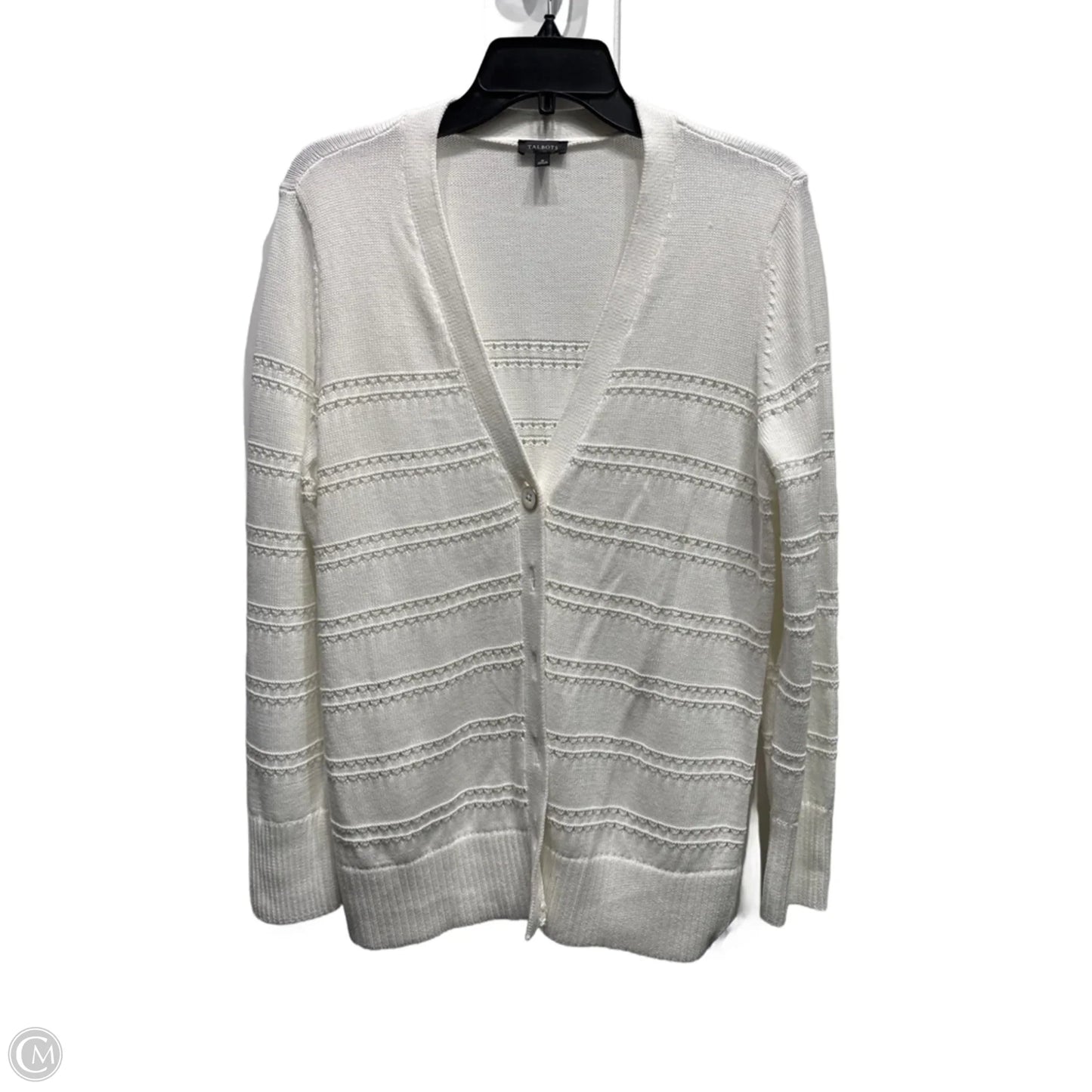 Sweater Cardigan By Chicos In White, Size: M