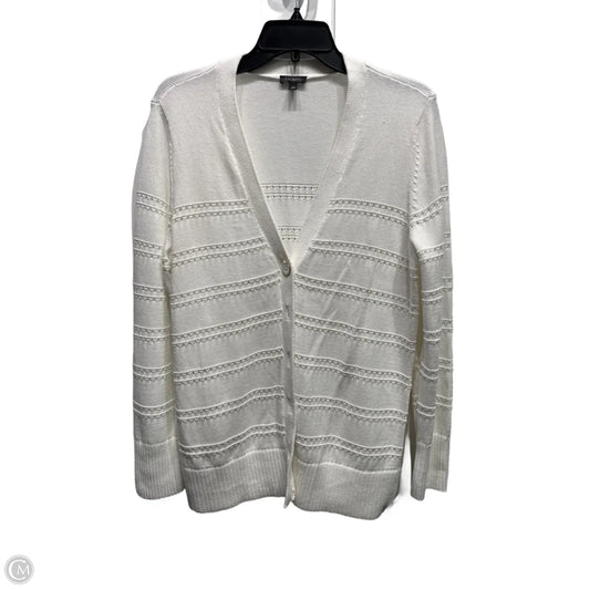 Sweater Cardigan By Chicos In White, Size: M