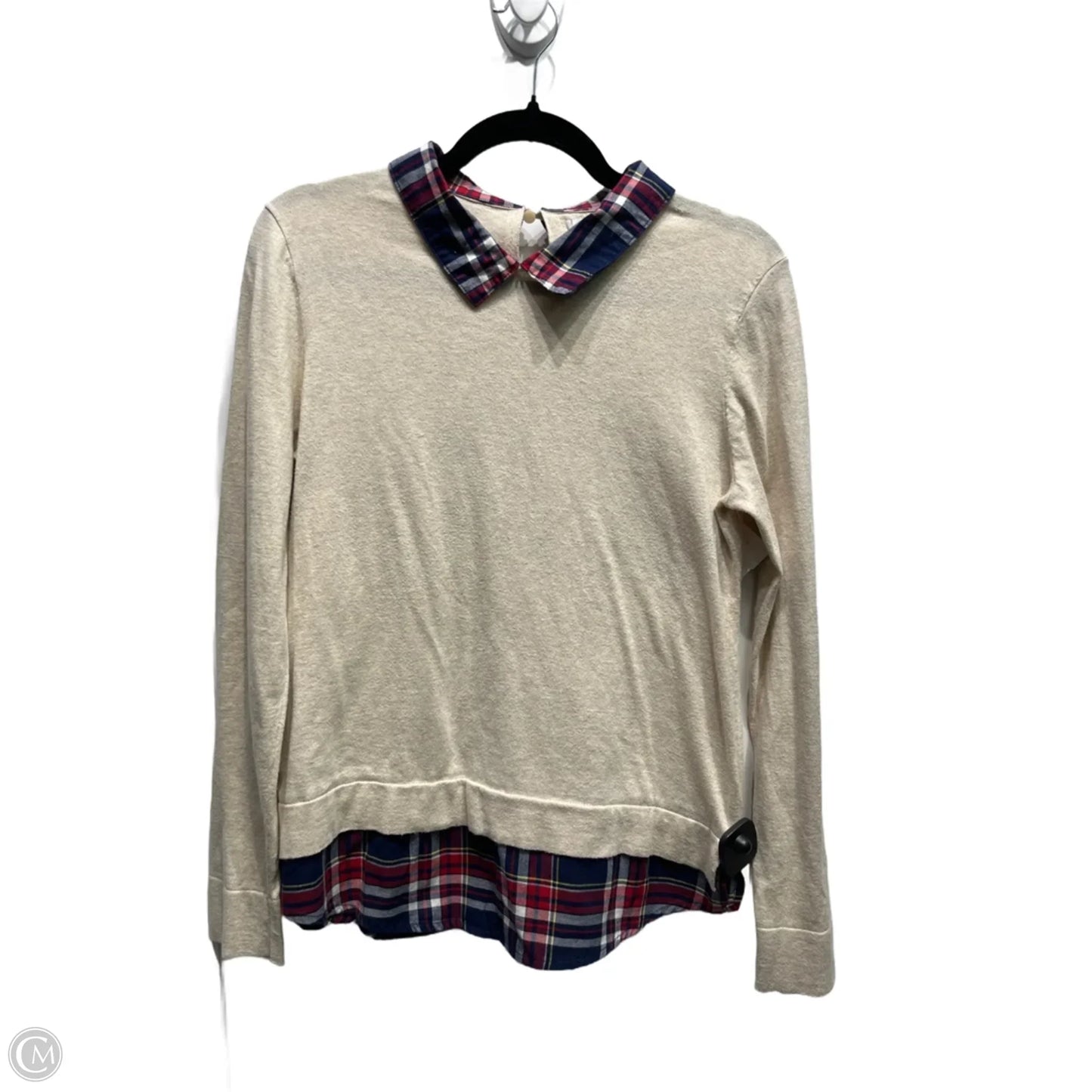 Top Long Sleeve By J. Crew In Blue & Tan, Size: M