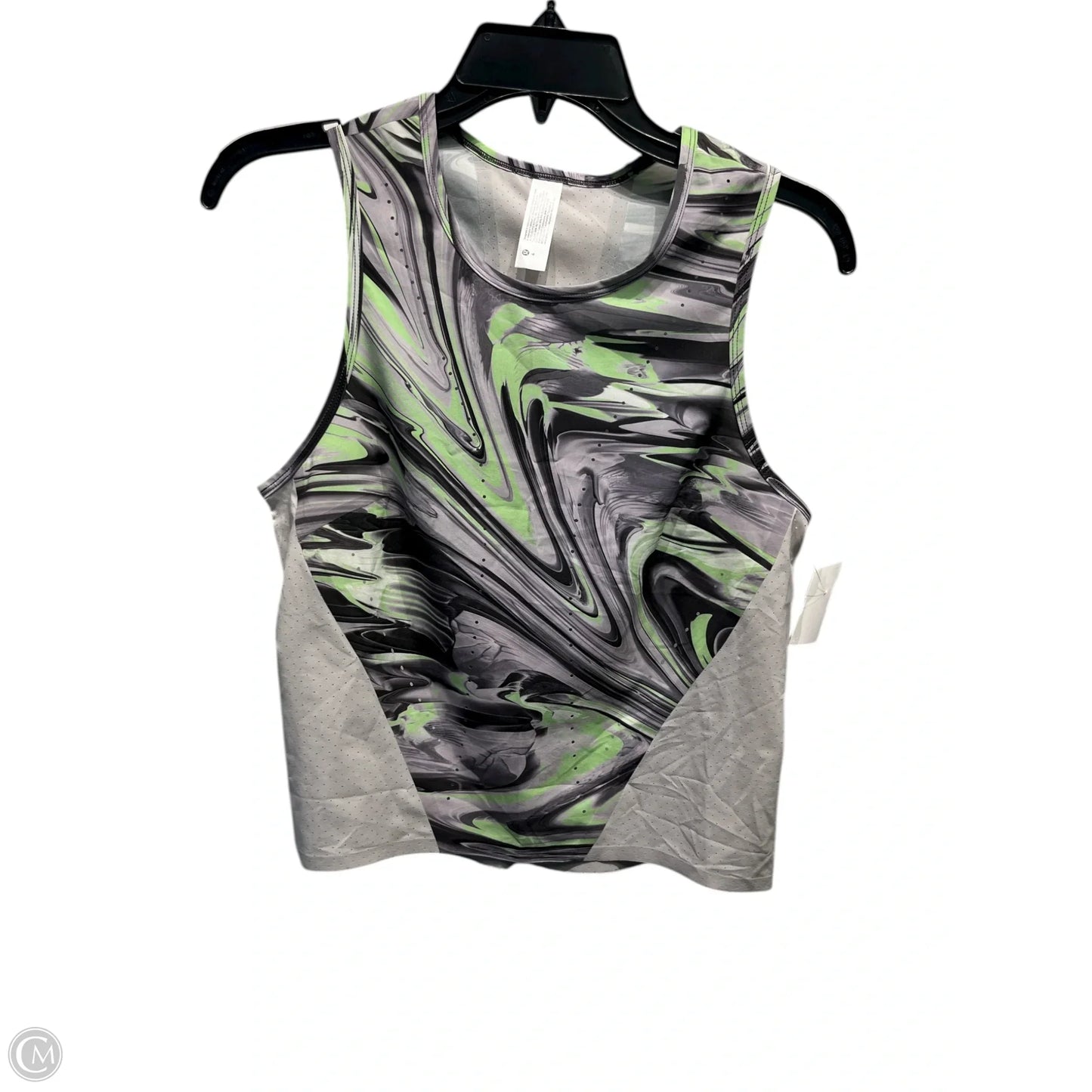 Athletic Tank Top By Lululemon In Green & Grey, Size: 4
