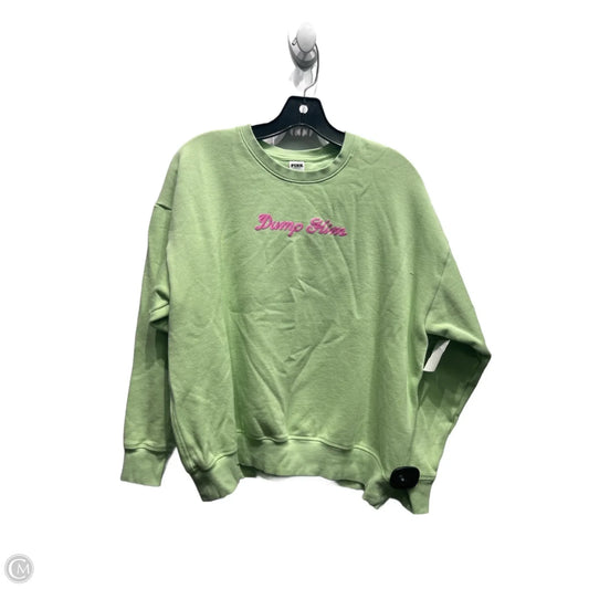Sweatshirt Crewneck By Pink In Green & Pink, Size: L