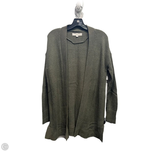 Sweater Cardigan By Loft In Green, Size: M