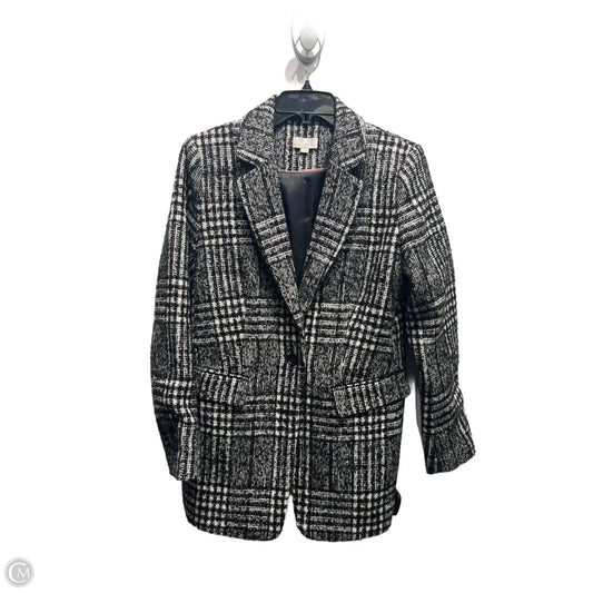 Coat Trench Coat By Loft In Black & White, Size: 10