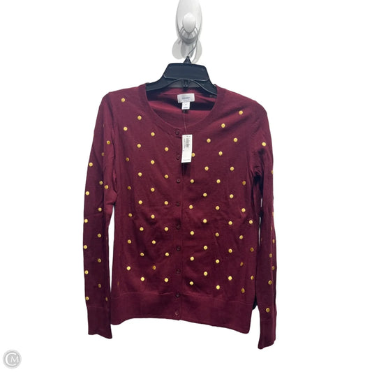 Sweater Cardigan By Old Navy In Gold & Red, Size: M