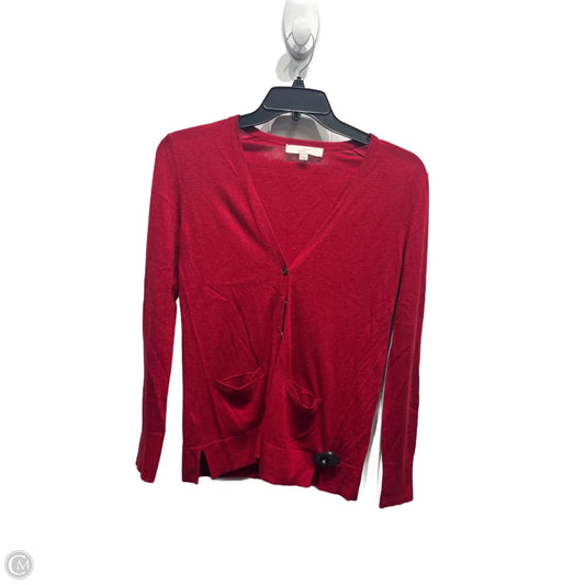 Sweater Cardigan By Loft In Red, Size: S