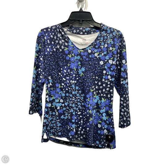 Top Long Sleeve By Isaac Mizrahi Live Qvc In Blue & Green, Size: S