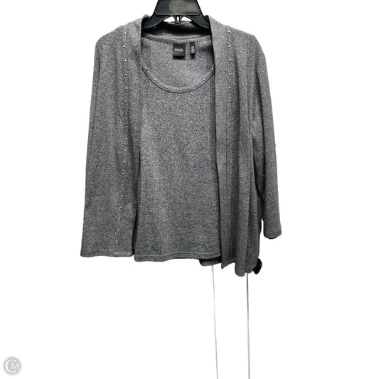 Top 2pc Long Sleeve By Rafaella In Grey, Size: L