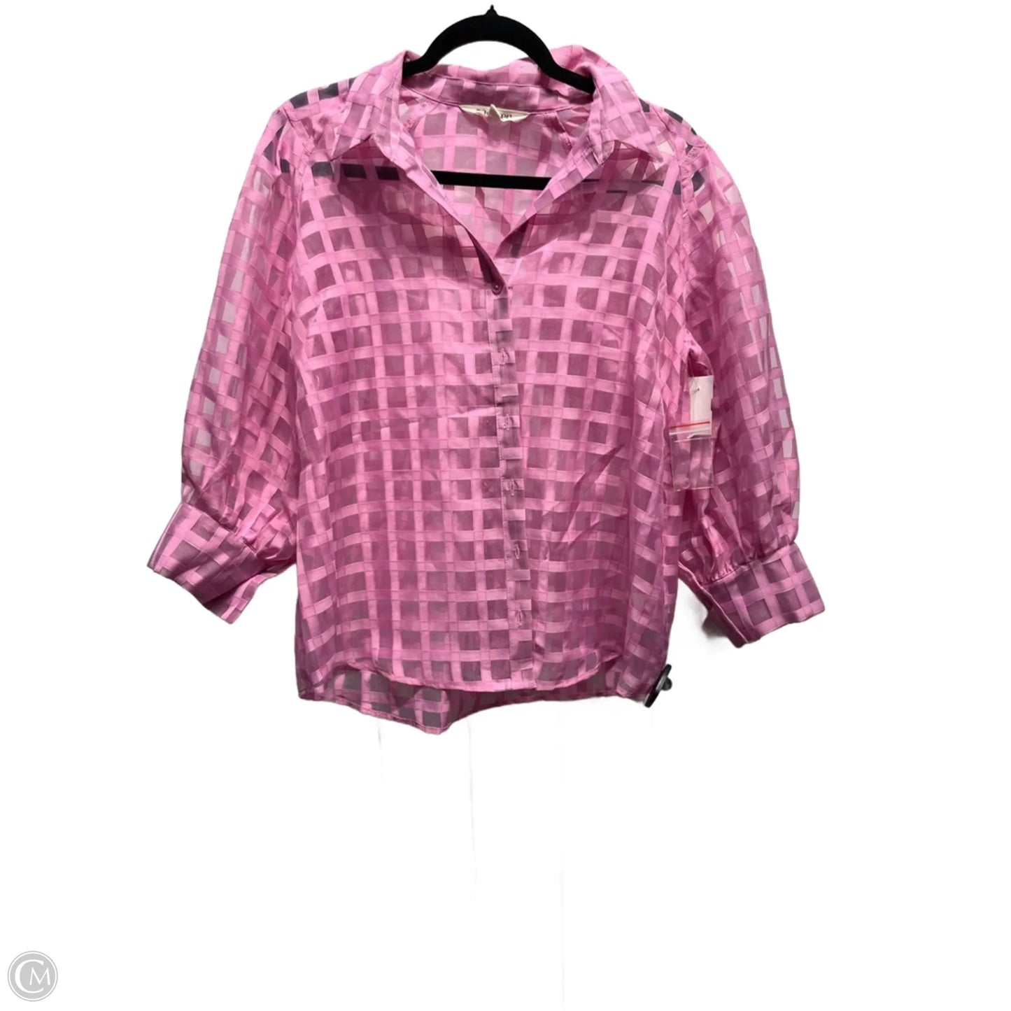 Blouse Long Sleeve By Clothes Mentor In Pink, Size: Xl
