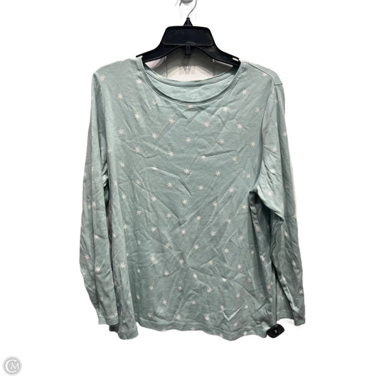 Top Long Sleeve By Christopher And Banks In Blue & White, Size: 1x
