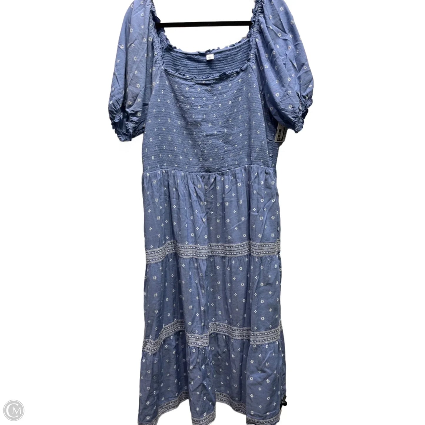 Dress Casual Midi By Old Navy In Blue & White, Size: Xl