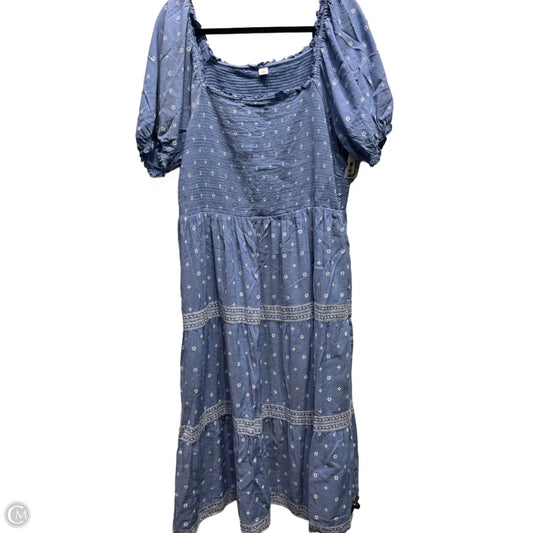 Dress Casual Midi By Old Navy In Blue & White, Size: Xl