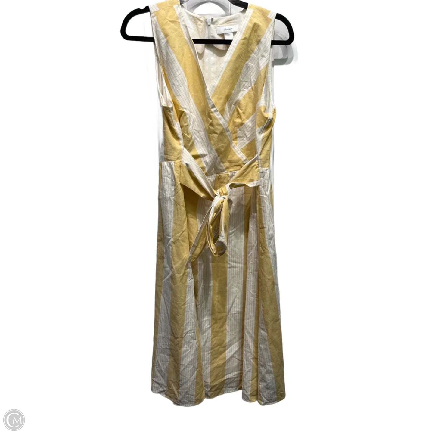 Dress Casual Short By Cj Banks In White & Yellow, Size: 16