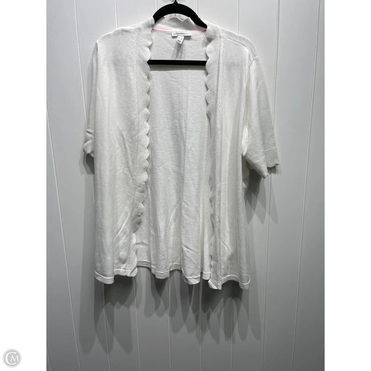 Sweater Cardigan By Isaac Mizrahi Live Qvc In White, Size: L