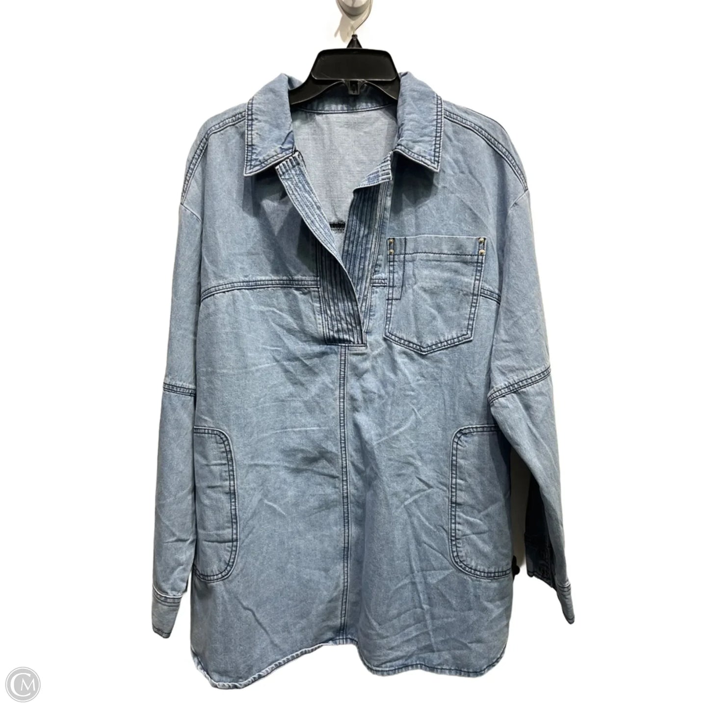 Top Long Sleeve By Amazon Essentials In Blue Denim, Size: 2x