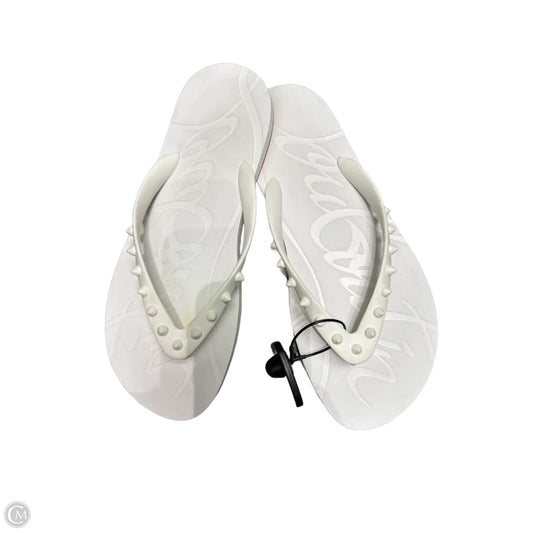 Sandals Luxury Designer By Christian Louboutin In White, Size: 11
