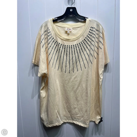 Top Short Sleeve By Bibi In Cream, Size: L
