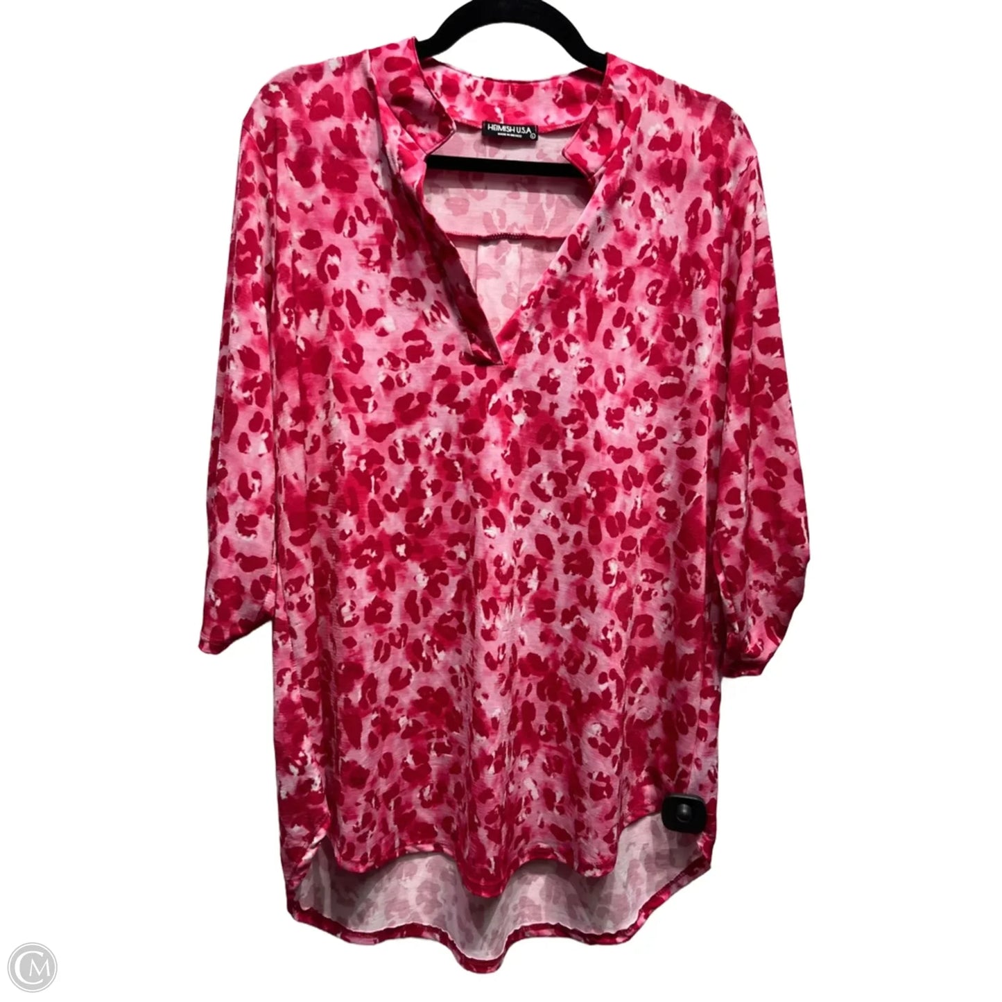 Top 3/4 Sleeve By Heimish Usa In Pink & Red, Size: L