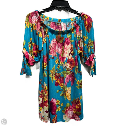 Top Short Sleeve By lilypad In Blue & Pink, Size: S