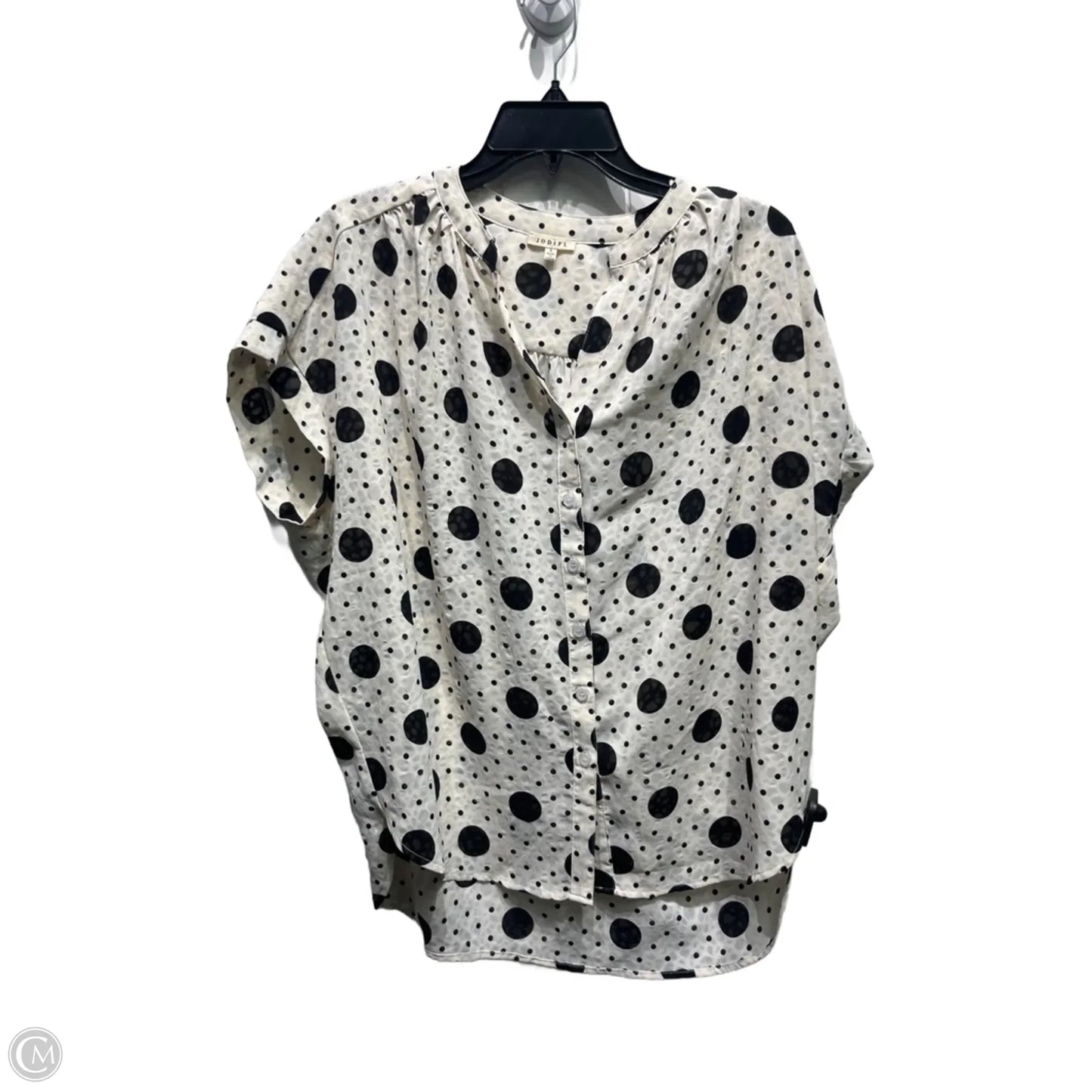 Blouse Short Sleeve By Jodifl In Black & White, Size: S