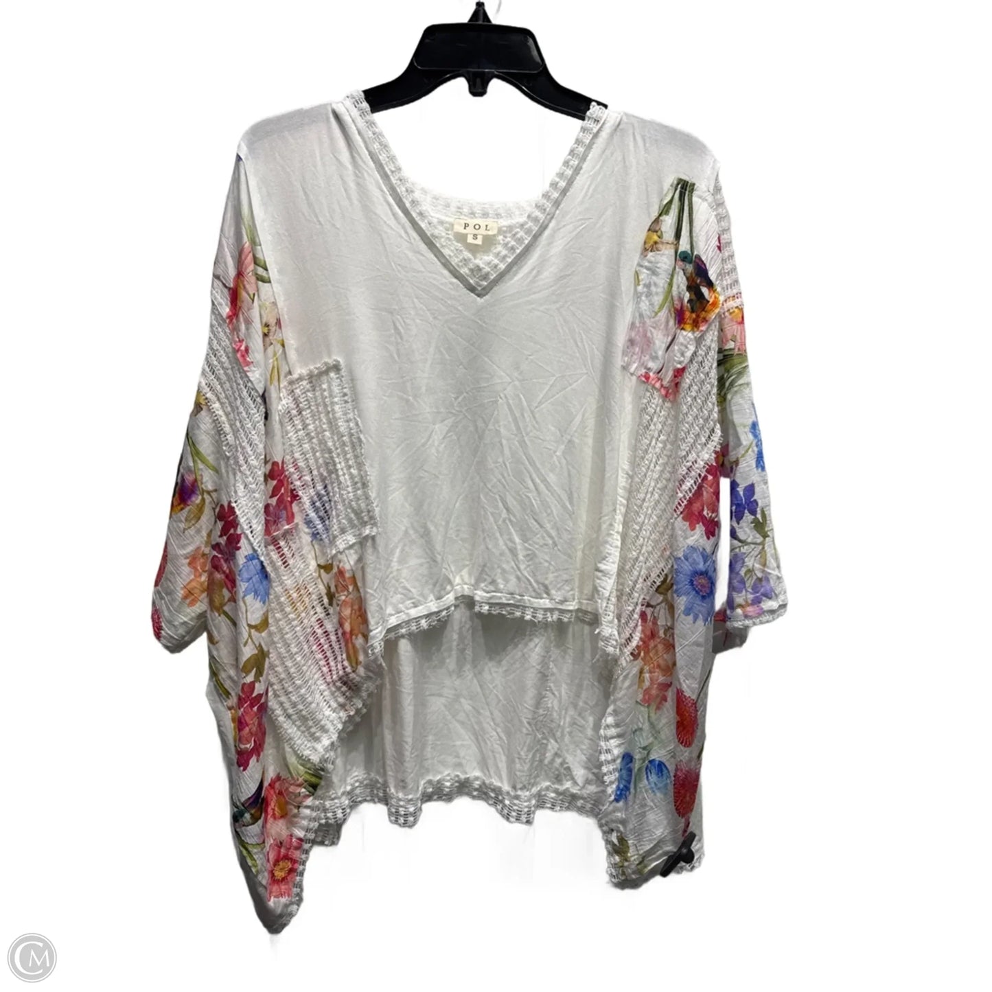 Top Short Sleeve By Pol In Orange & White, Size: S