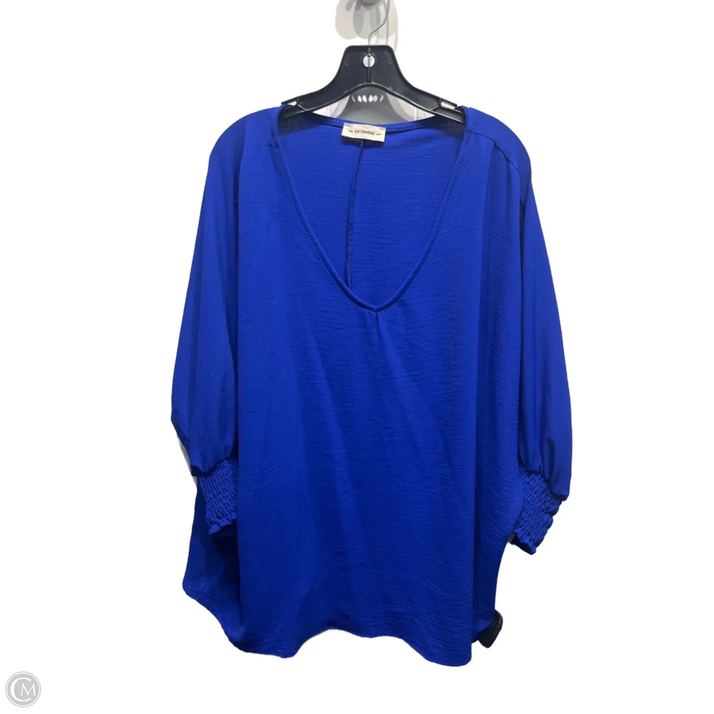 Top Short Sleeve By Ee Some In Blue, Size: L