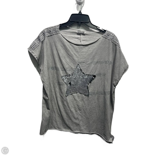 Top Short Sleeve By M Made In Italy In Grey & Silver, Size: M