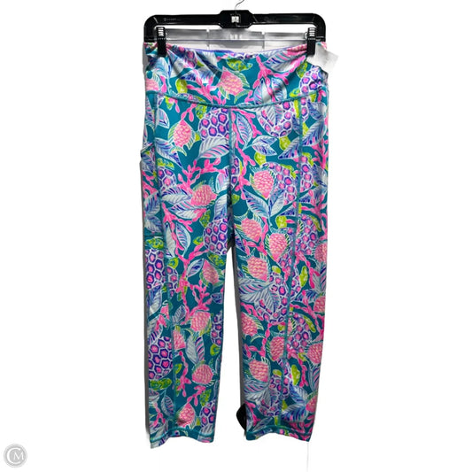 Pants Designer By Lilly Pulitzer In Blue & Pink, Size: L