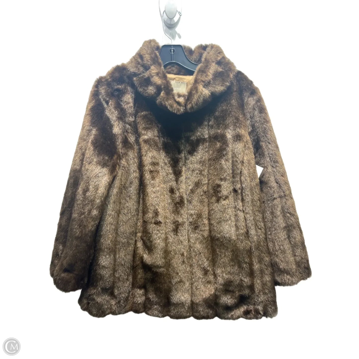 Jacket Faux Fur & Sherpa By Banana Republic In Brown, Size: M