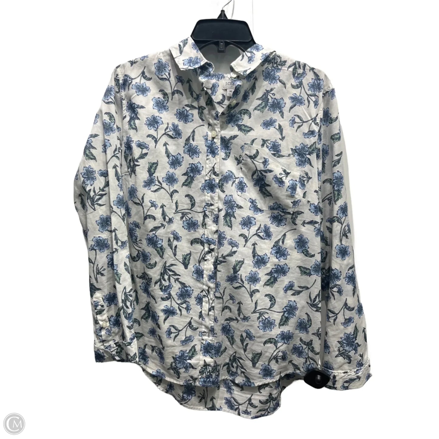 Top Long Sleeve By J. Crew In Blue & Green, Size: Xl