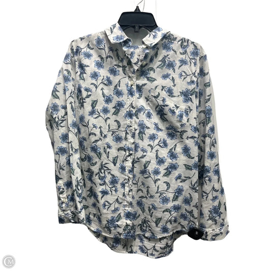 Top Long Sleeve By J. Crew In Blue & Green, Size: Xl
