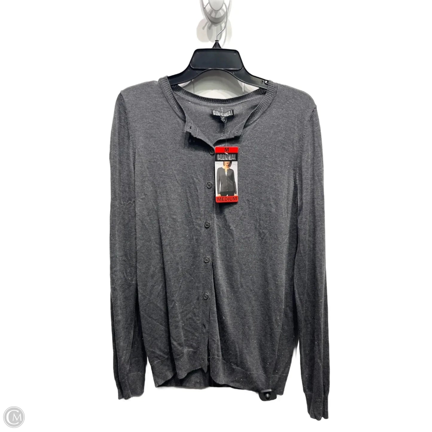 Sweater Cardigan By Nicole Miller In Grey, Size: M