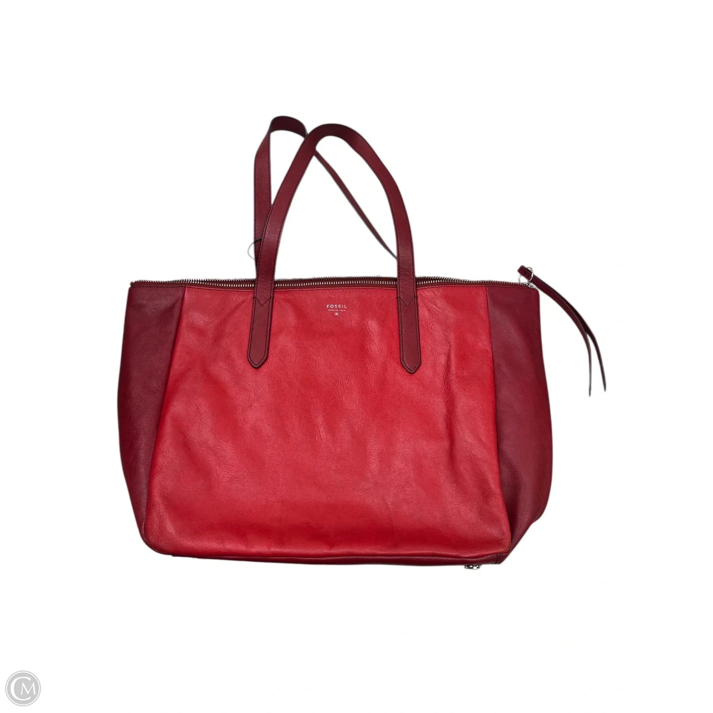 Tote Leather By Fossil, Size: Medium