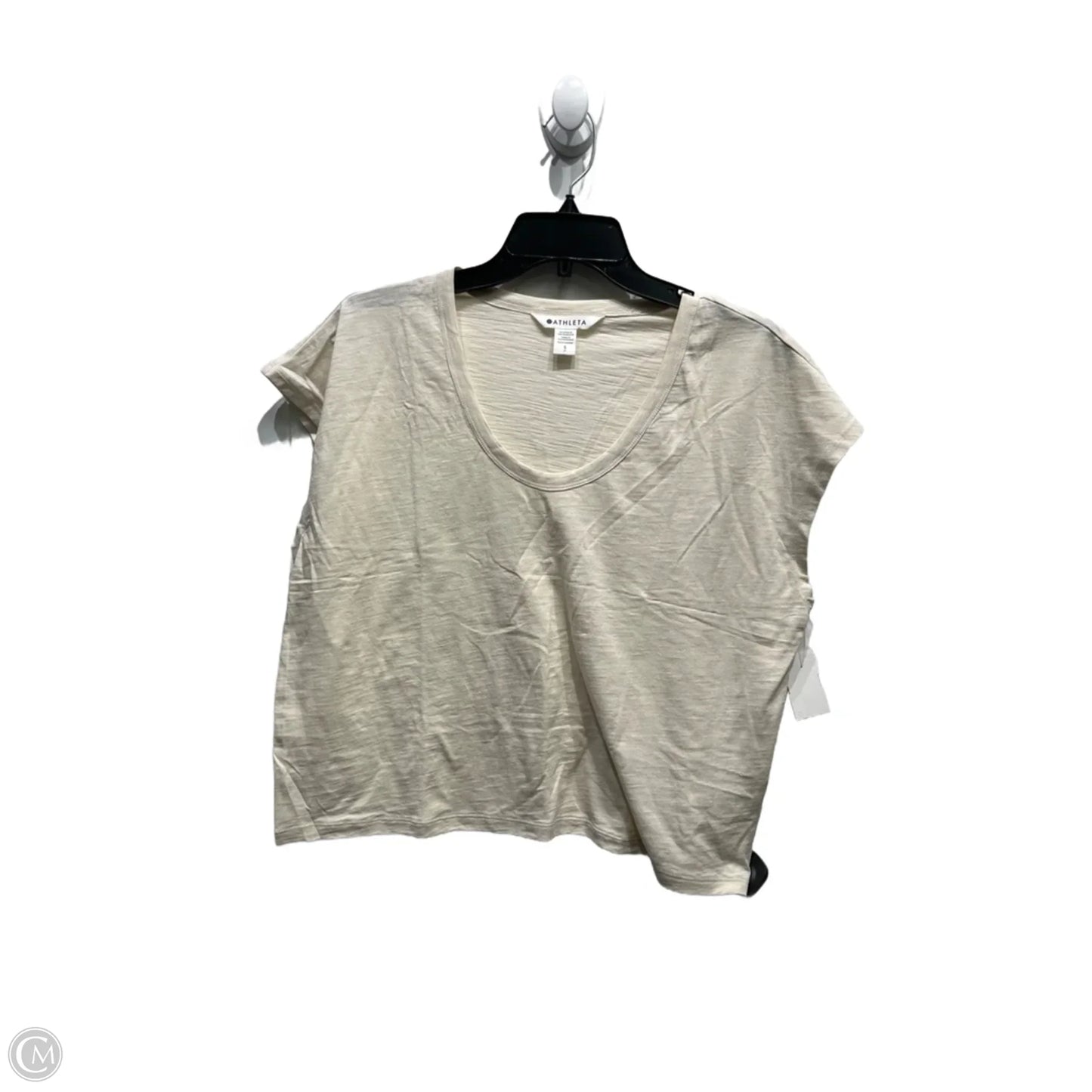 Top Short Sleeve Basic By Athleta In Cream, Size: S