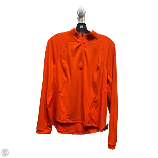 Athletic Top Long Sleeve Collar By Spyder In Orange, Size: L