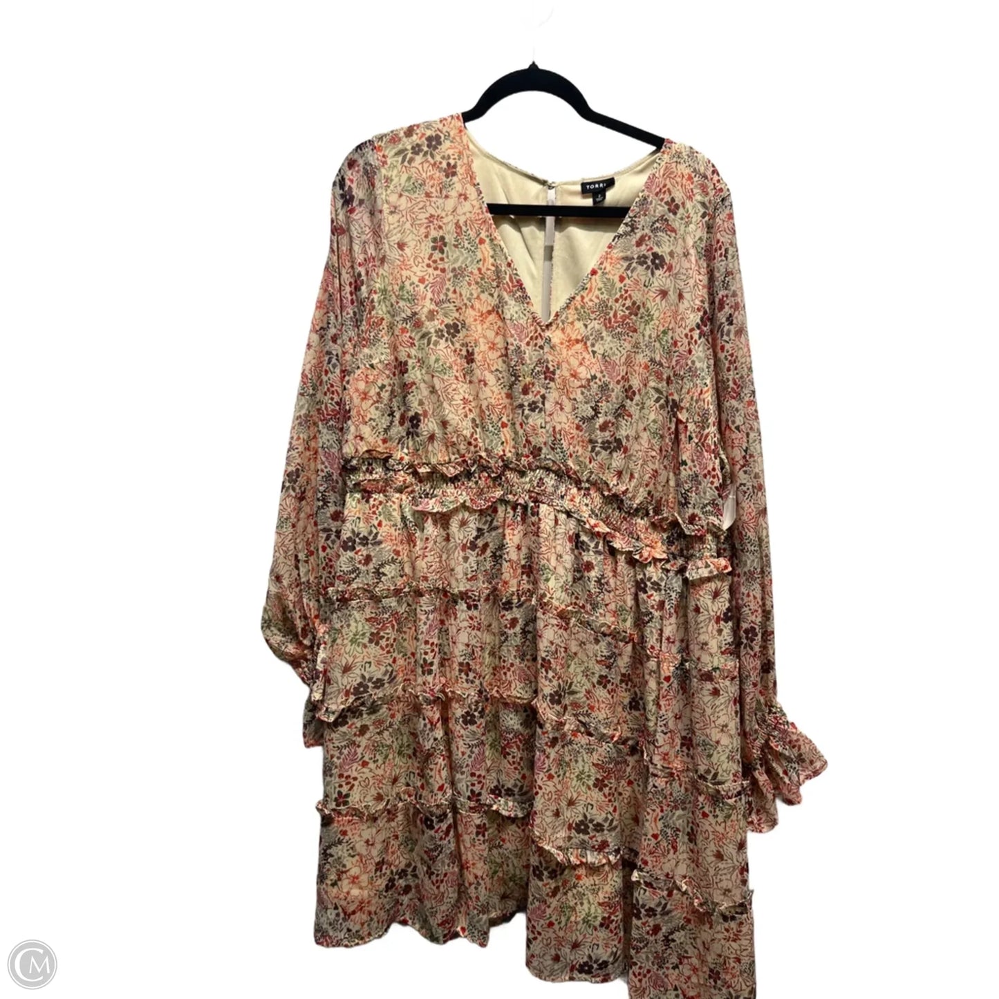 Dress Work By Torrid In Cream & Orange, Size: 2x
