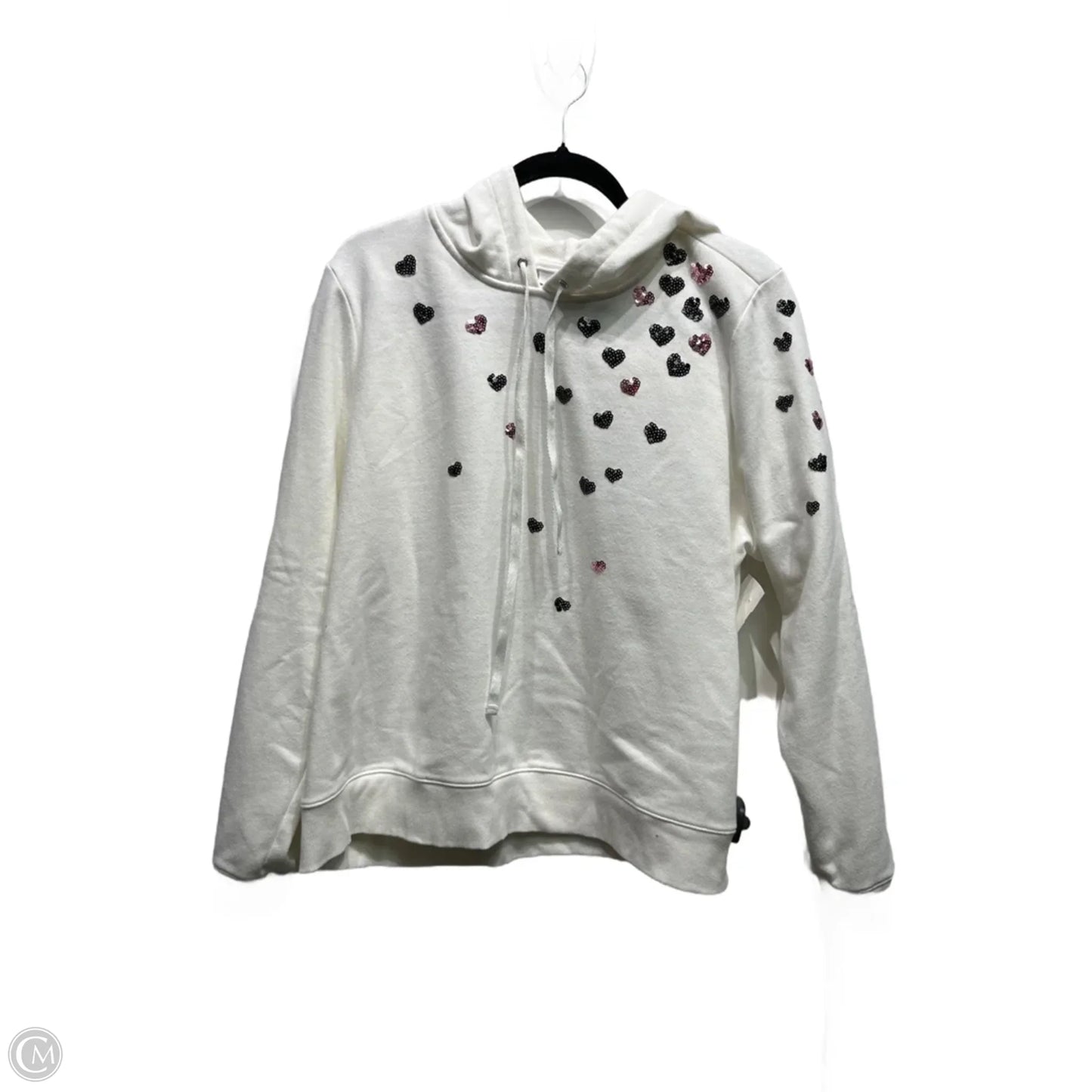 Sweatshirt Collar By Charter Club In Pink & White, Size: Xxl