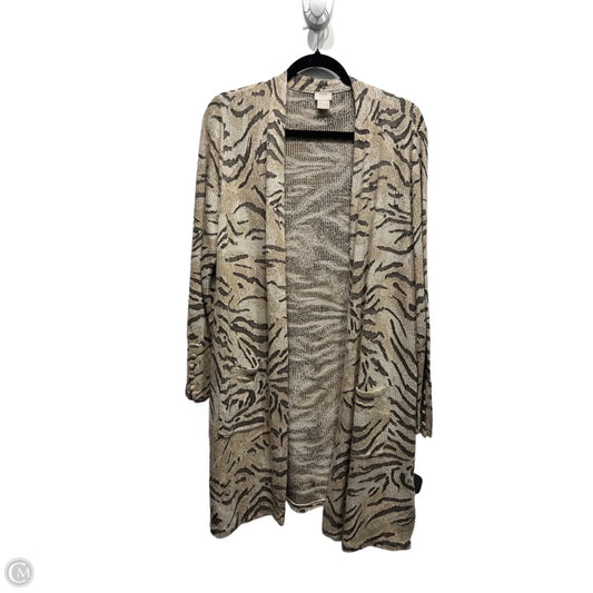 Cardigan By Chicos In Black & Tan, Size: L