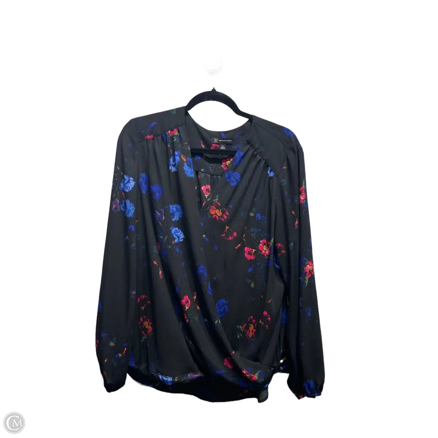 Top Long Sleeve By Inc In Black & Blue, Size: Xl