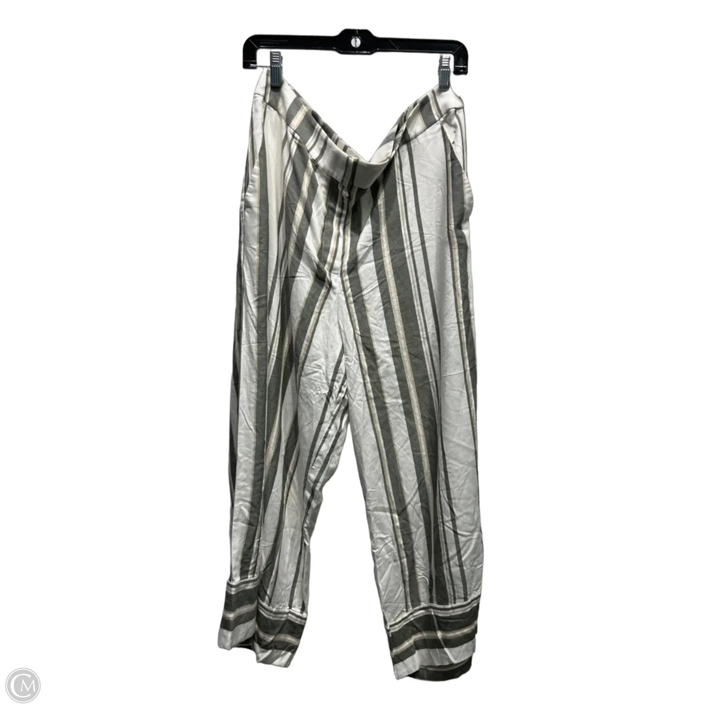 Pants Wide Leg By Loft In Green & White, Size: L