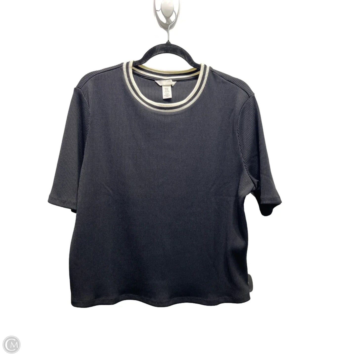 Top Short Sleeve By H&m In Black & White, Size: Xxl