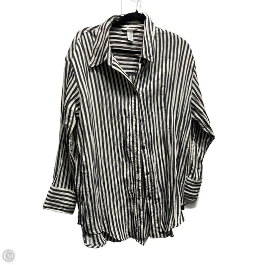 Top Long Sleeve By H&m In Grey & White, Size: Xl