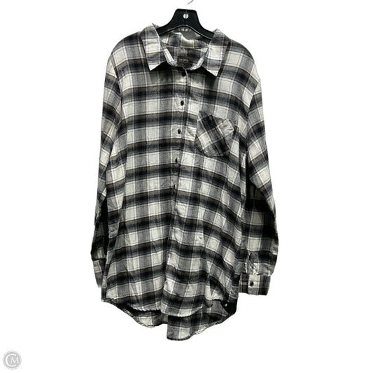Top Long Sleeve By Free People In Grey & White, Size: L
