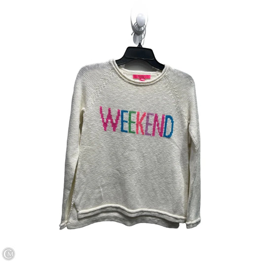 Sweater Designer By Lilly Pulitzer In Pink & White, Size: Xxs