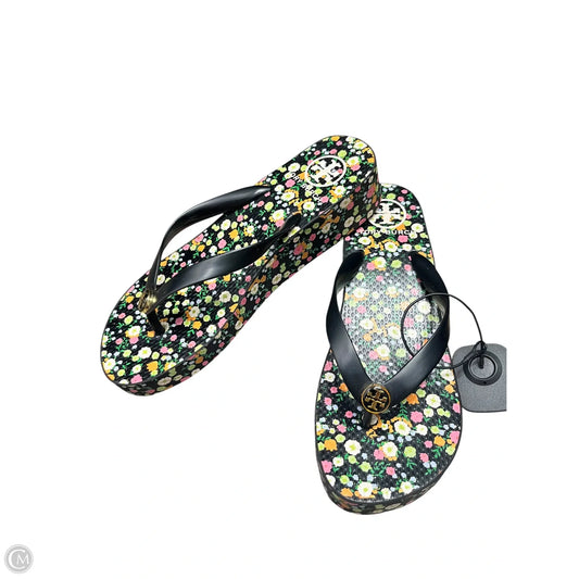 Sandals Designer By Tory Burch In Floral Print, Size: 8