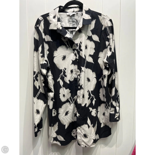 Top Long Sleeve By Chicos In Black & White, Size: 16