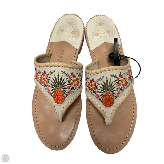 Sandals Flats By Jack Rogers In Orange & White, Size: 8.5