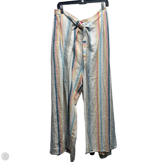 Pants Linen By Vince Camuto In Pink & White, Size: Xl