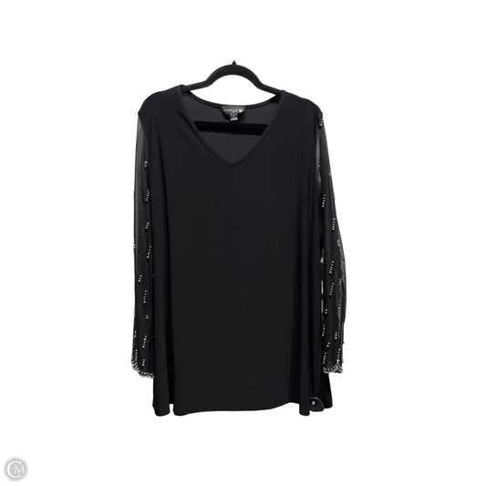 Blouse Long Sleeve By anthonys In Black & Silver, Size: 2x